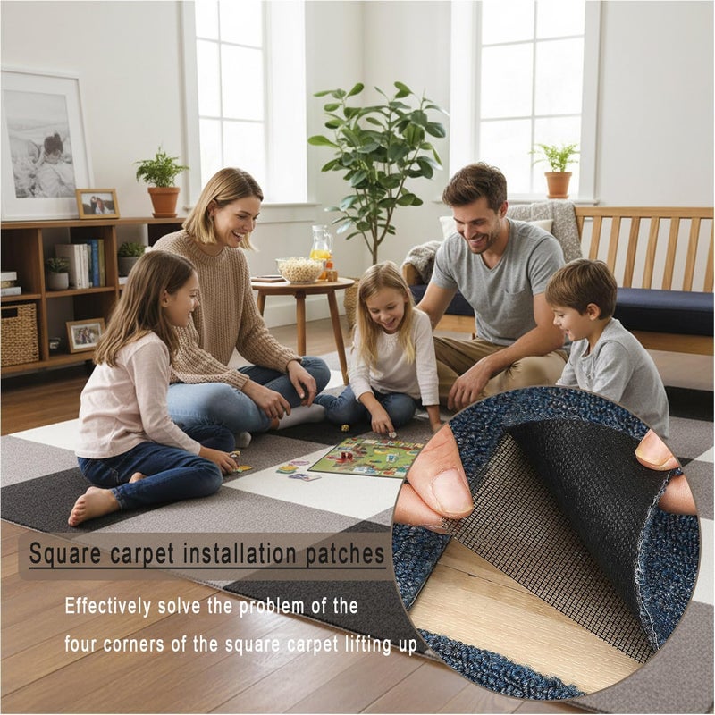 Aetherix Carpet Tile Tape, 4" x 4"Carpet Square Adhesives Tabs That Creates a Floating Floor 125 tabs per Pack - Image 5